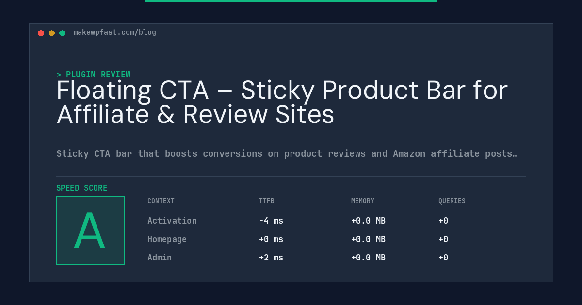 Floating CTA – Sticky Product Bar for Affiliate & Review Sites - MakeWPFast