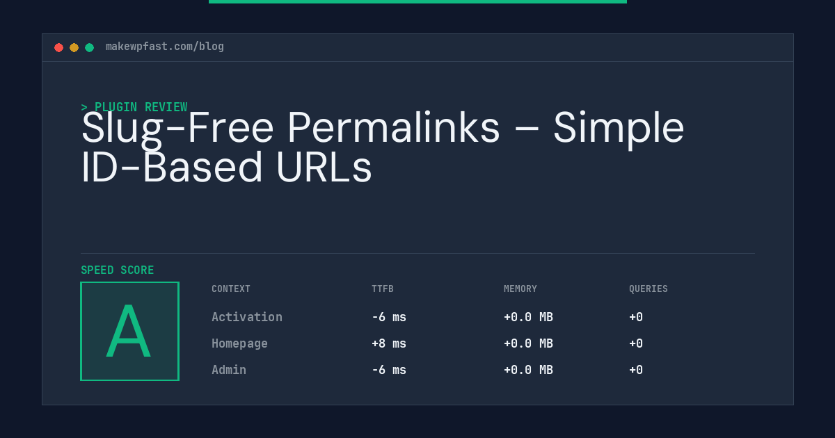 Slug-Free Permalinks – Simple ID-Based URLs - MakeWPFast