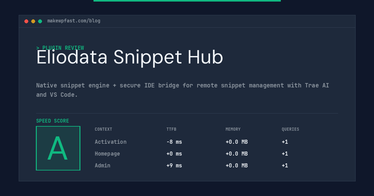 Eliodata Snippet Hub - MakeWPFast