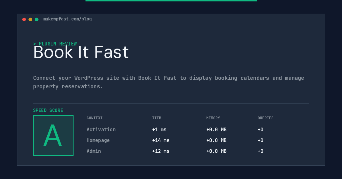 Book It Fast - MakeWPFast