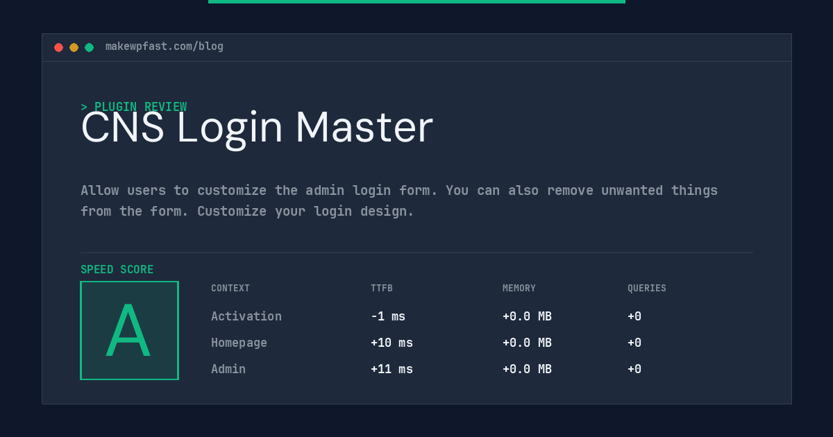 CNS Login Master - MakeWPFast