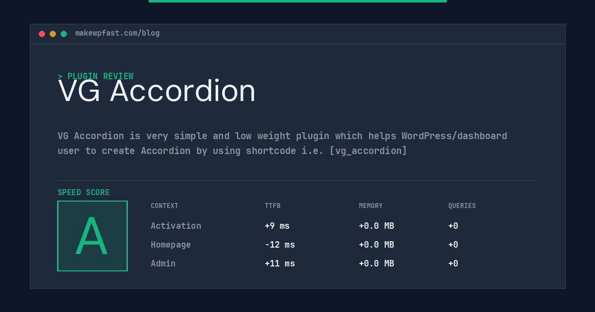 VG Accordion - MakeWPFast