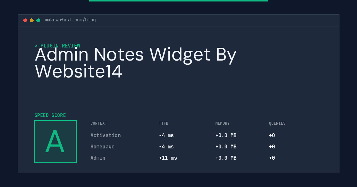 Admin Notes Widget By Website14 - MakeWPFast