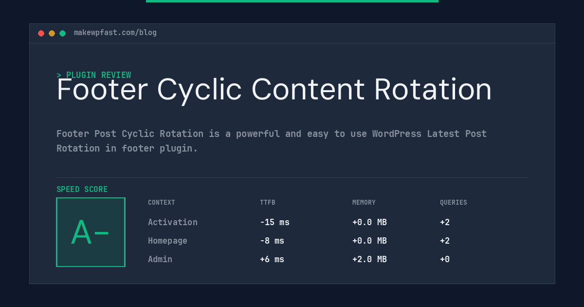 Footer Cyclic Content Rotation - MakeWPFast