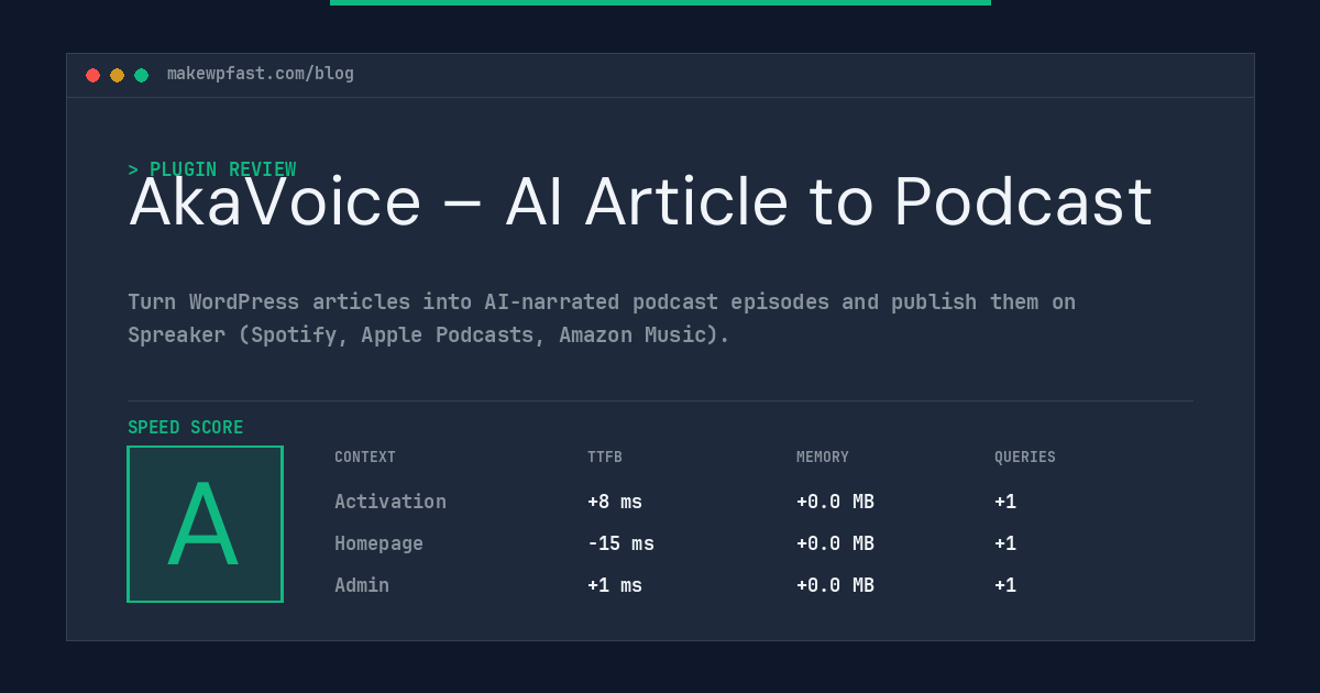 AkaVoice – AI Article to Podcast - MakeWPFast