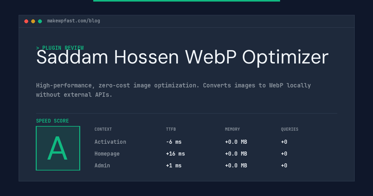 Saddam Hossen WebP Optimizer - MakeWPFast