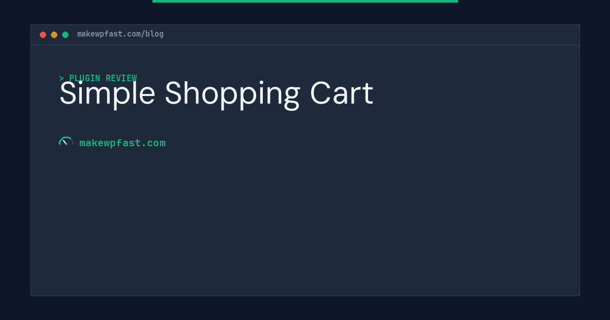 Simple Shopping Cart - MakeWPFast