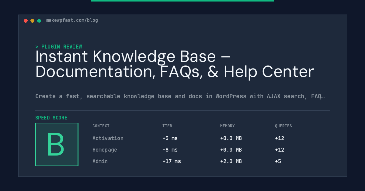 Instant Knowledge Base – Documentation, FAQs, & Help Center - MakeWPFast