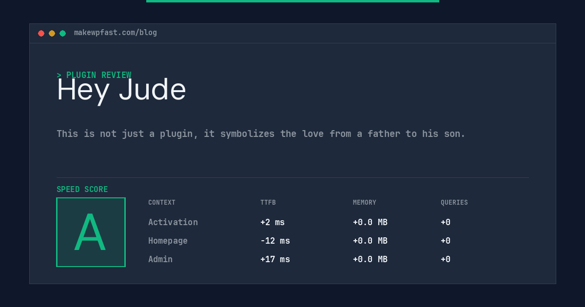 Hey Jude - MakeWPFast