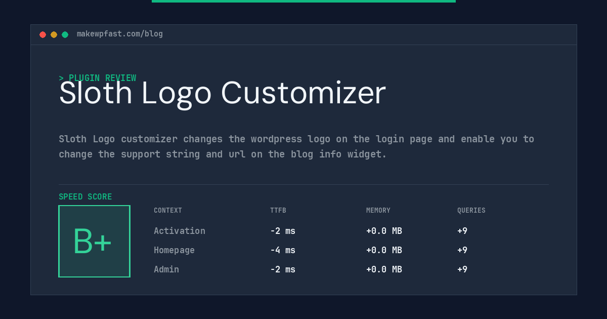 Sloth Logo Customizer - MakeWPFast