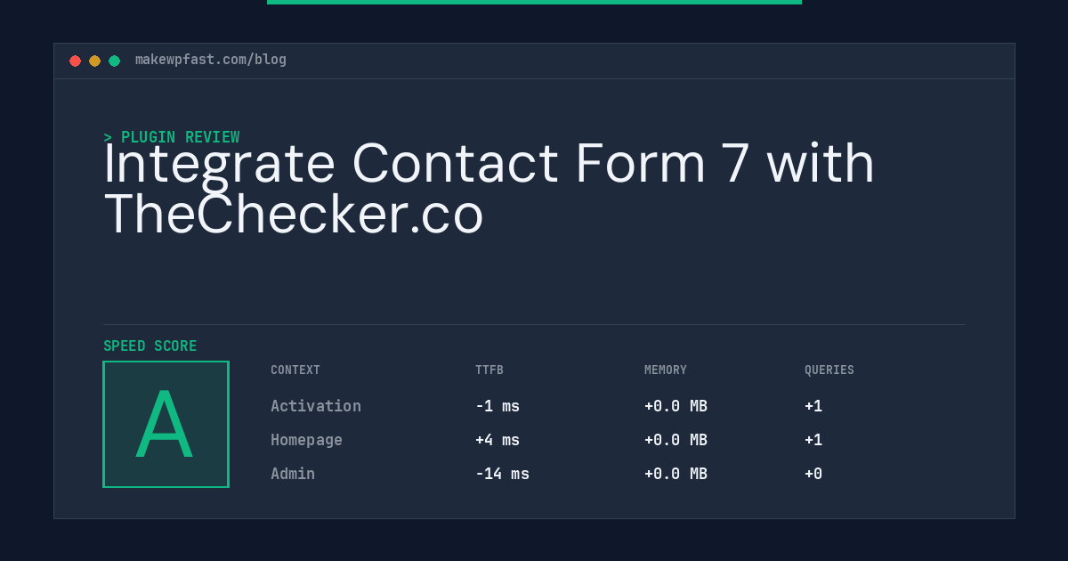 Integrate Contact Form 7 with TheChecker.co - MakeWPFast