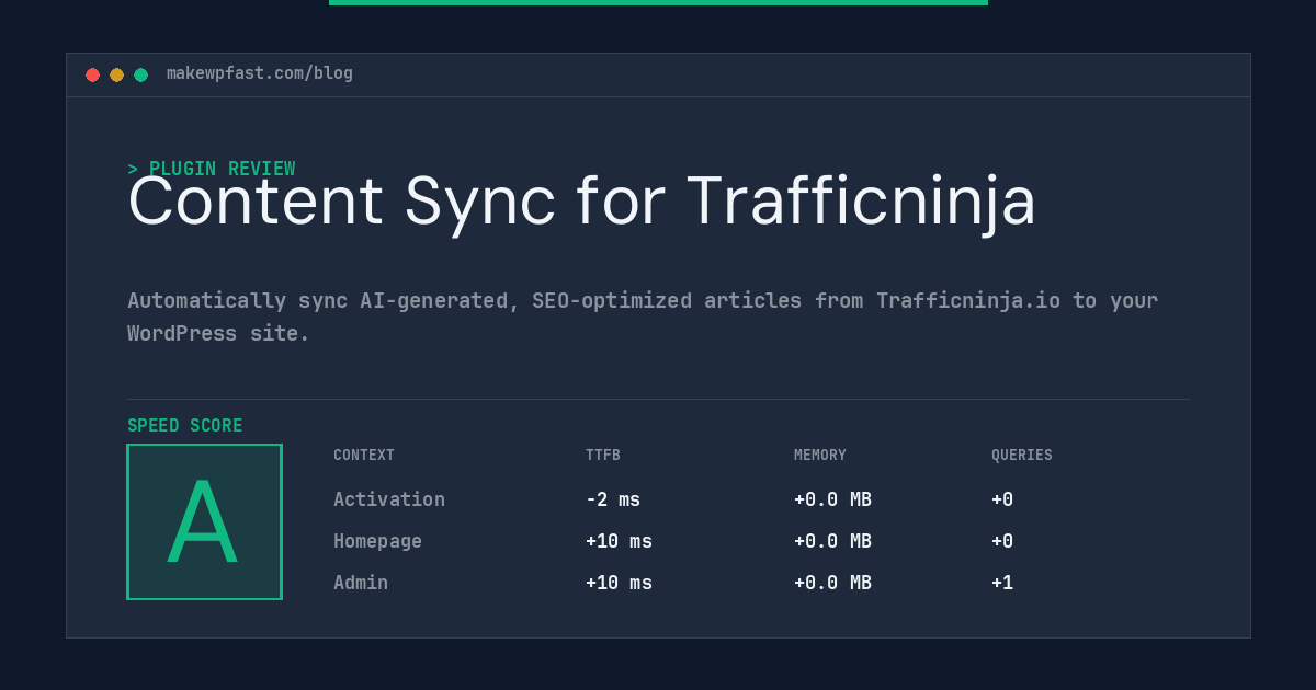Content Sync for Trafficninja - MakeWPFast