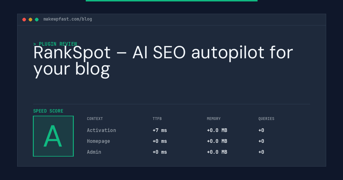 RankSpot – AI SEO autopilot for your blog - MakeWPFast