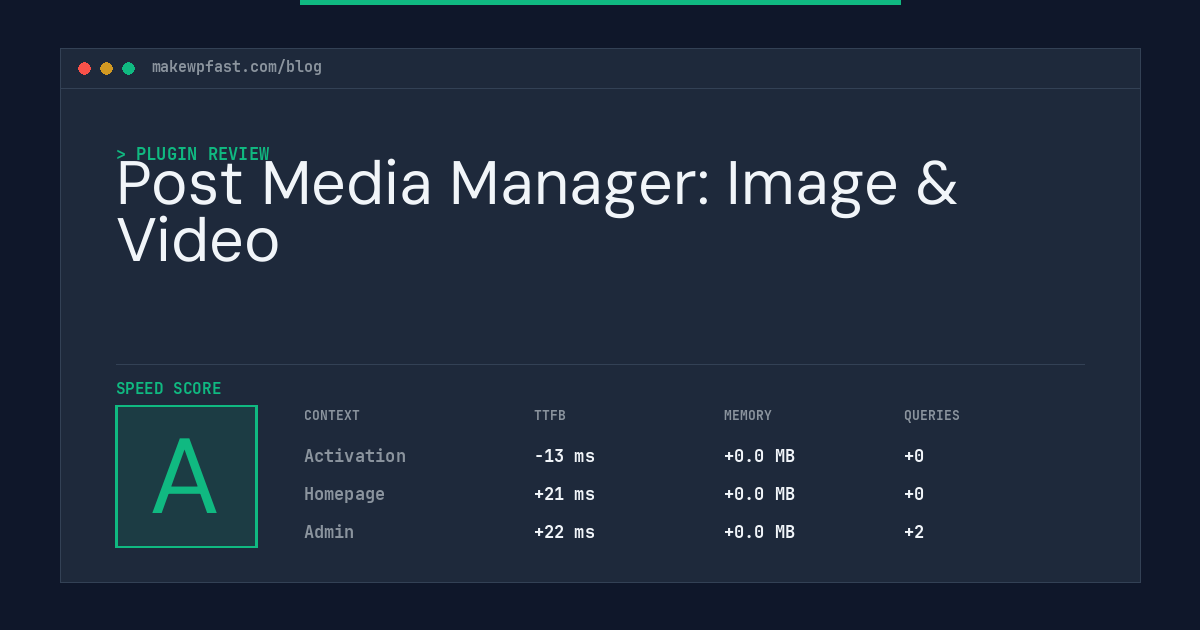 Post Media Manager: Image & Video - MakeWPFast