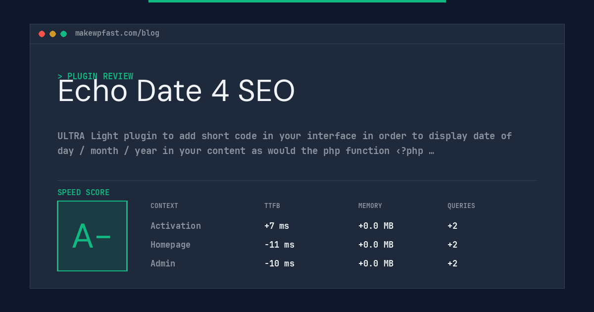 Echo Date 4 SEO - MakeWPFast