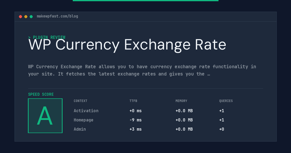 WP Currency Exchange Rate - MakeWPFast