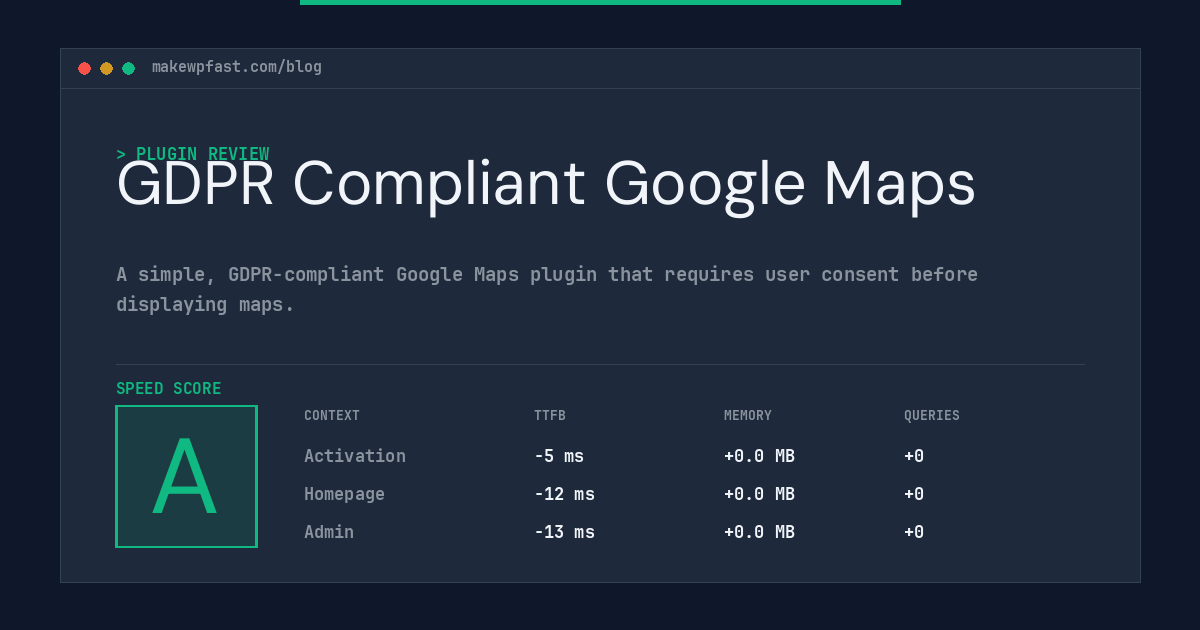 GDPR Compliant Google Maps - MakeWPFast