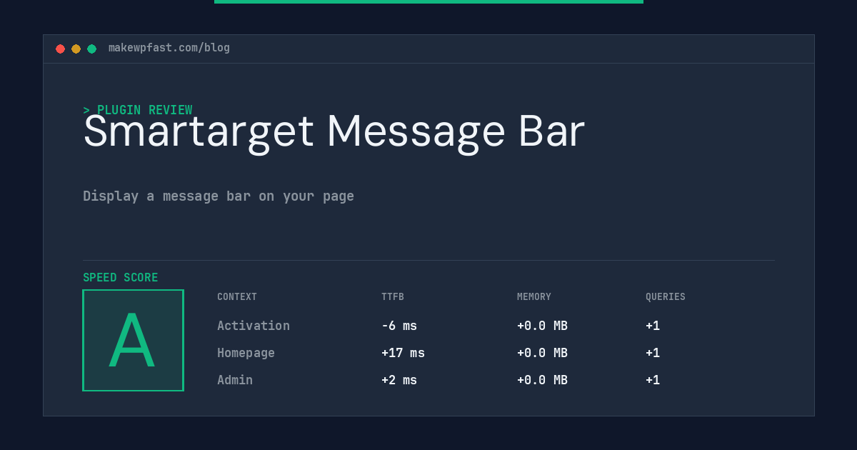 Smartarget Message Bar - MakeWPFast