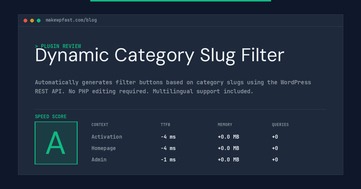 Dynamic Category Slug Filter - MakeWPFast