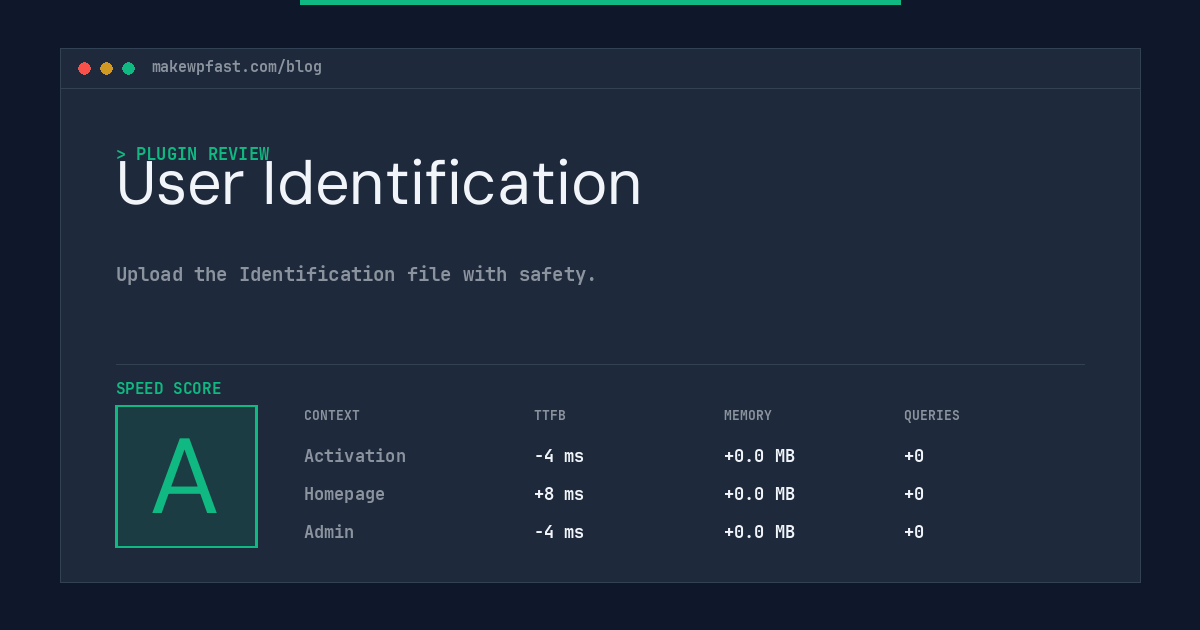 User Identification - MakeWPFast