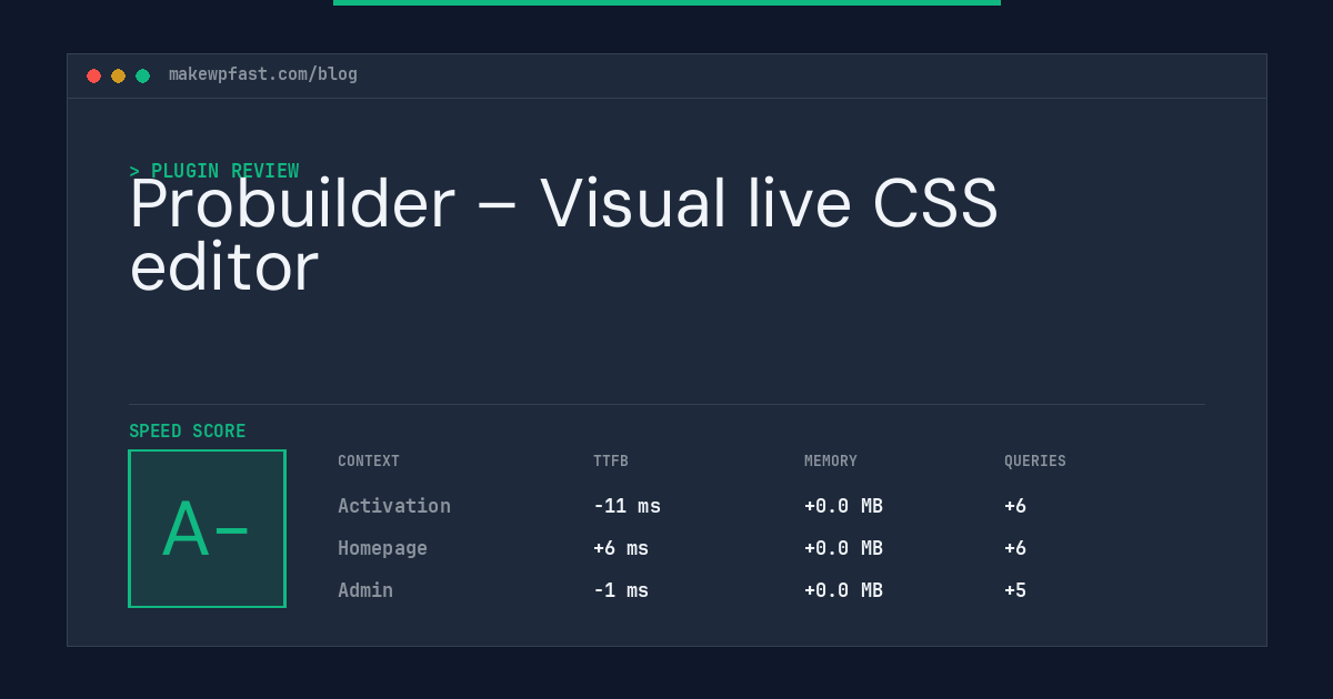 Probuilder – Visual live CSS editor - MakeWPFast