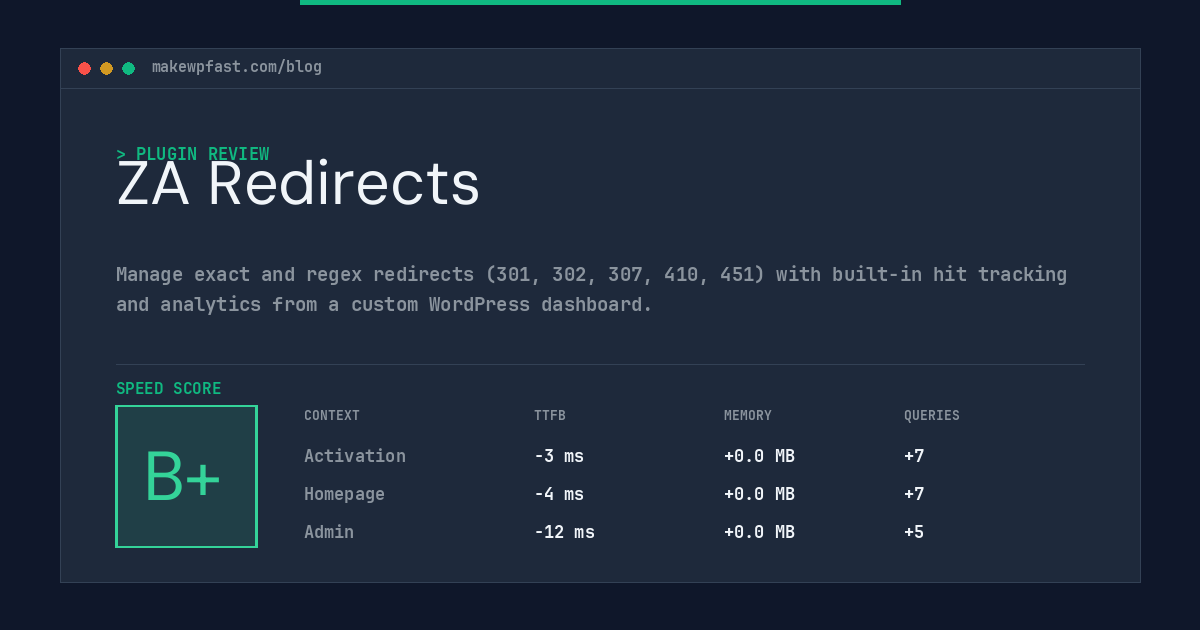 ZA Redirects - MakeWPFast
