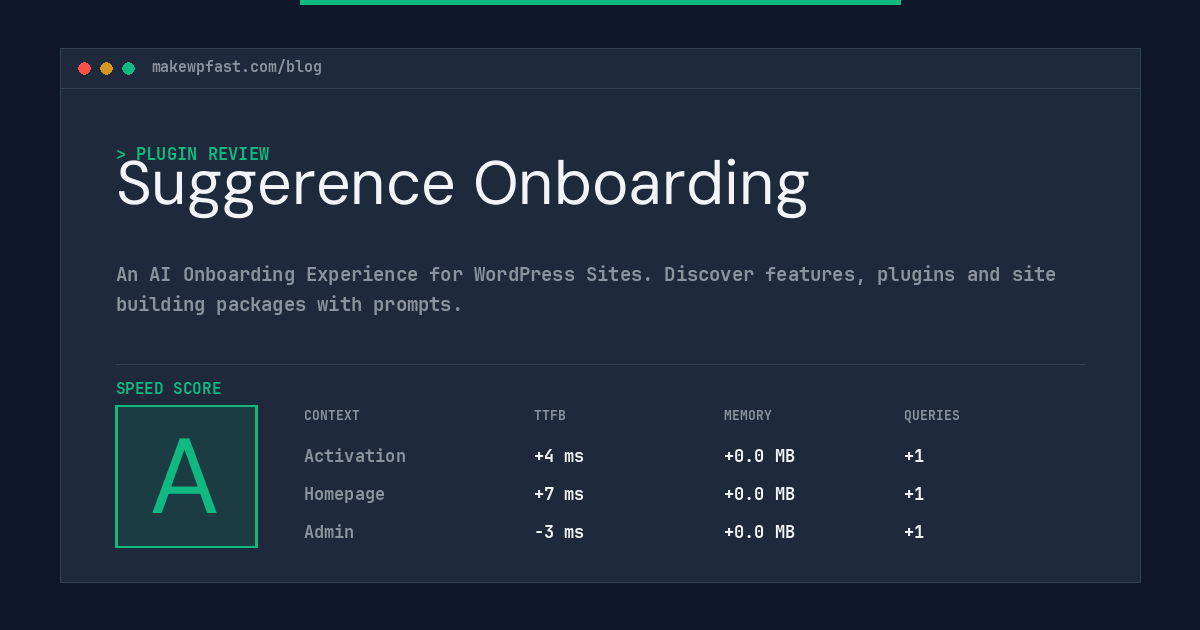 Suggerence Onboarding - MakeWPFast