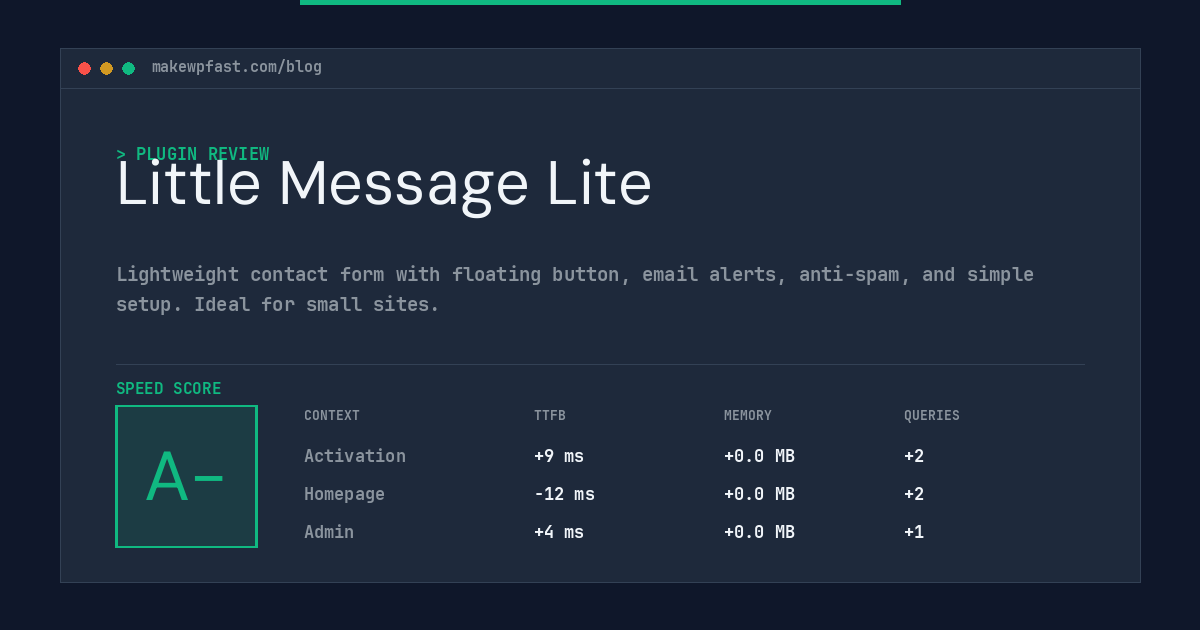 Little Message Lite - MakeWPFast