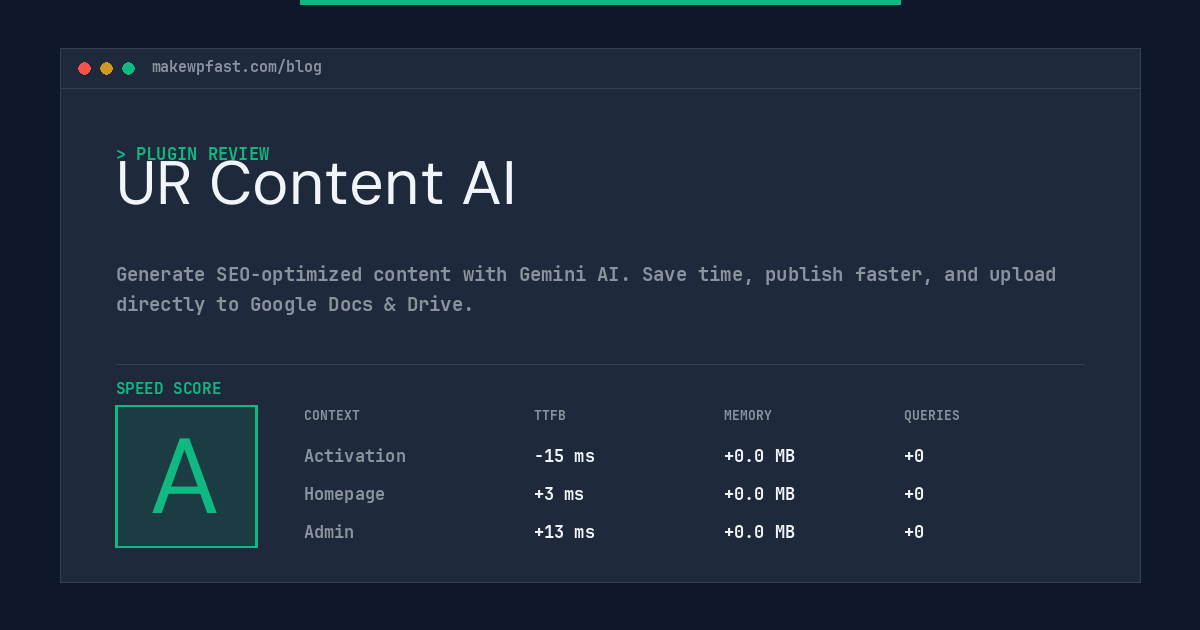 UR Content AI - MakeWPFast