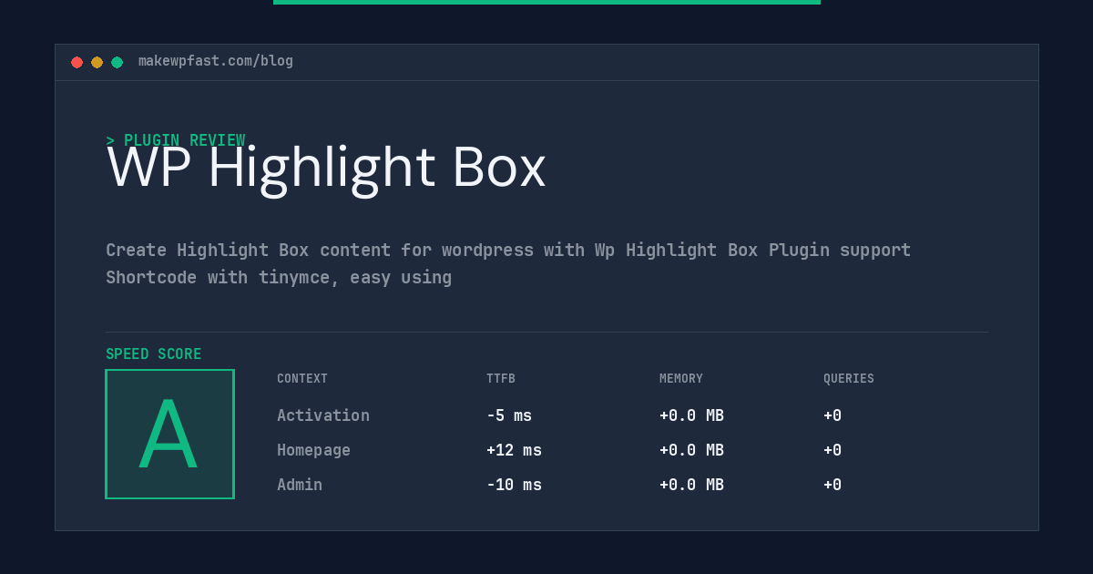 WP Highlight Box - MakeWPFast