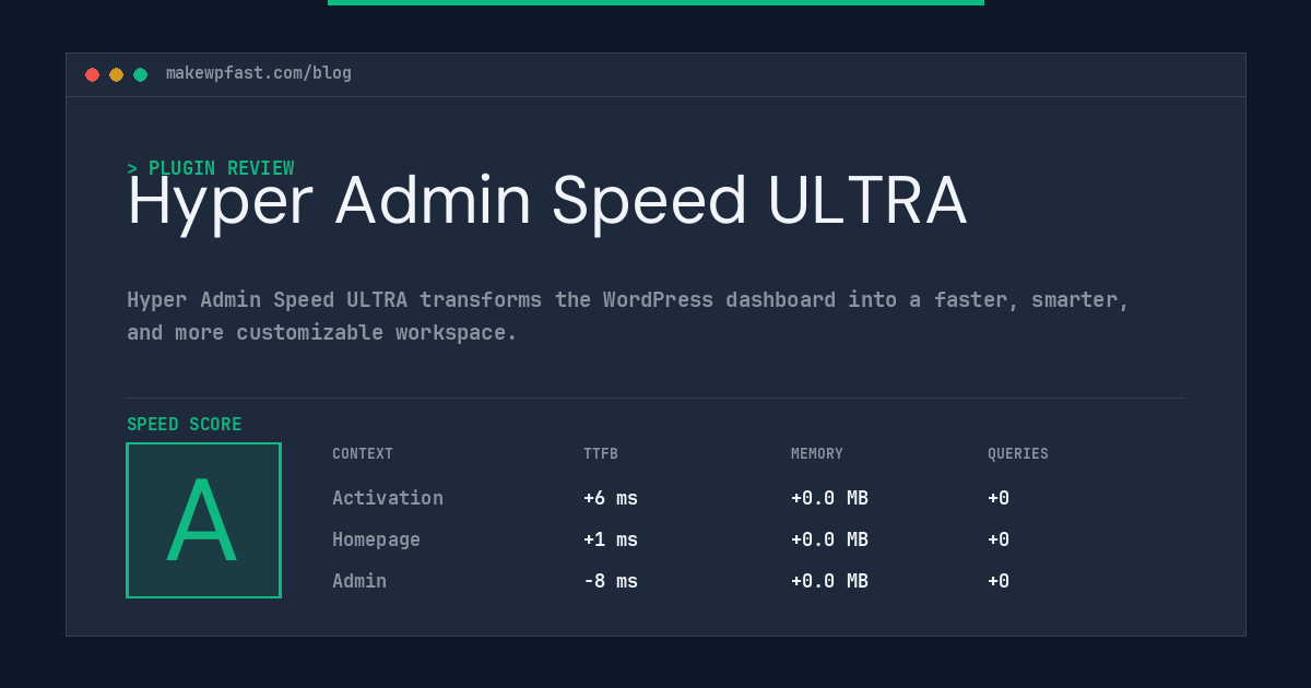 Hyper Admin Speed ULTRA - MakeWPFast