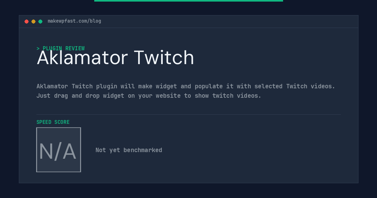 Aklamator Twitch - MakeWPFast