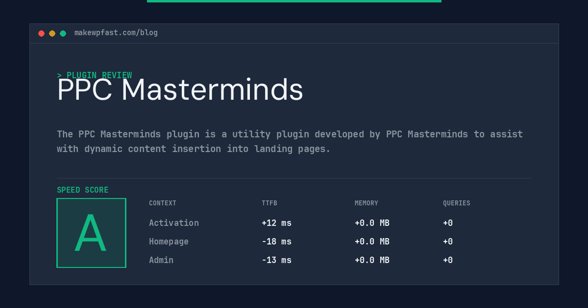 PPC Masterminds - MakeWPFast