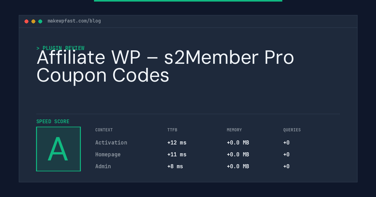 Affiliate WP – s2Member Pro Coupon Codes - MakeWPFast