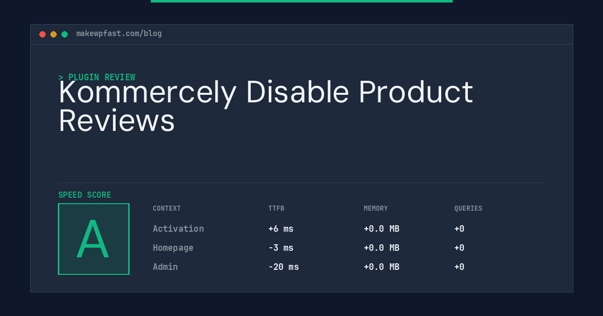 Kommercely Disable Product Reviews - MakeWPFast