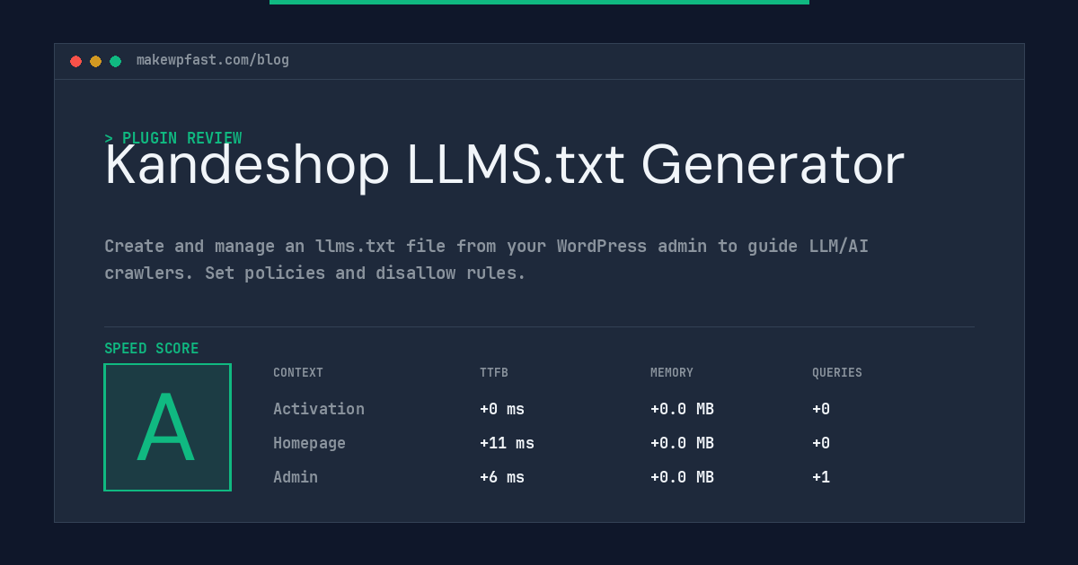 Kandeshop LLMS.txt Generator - MakeWPFast