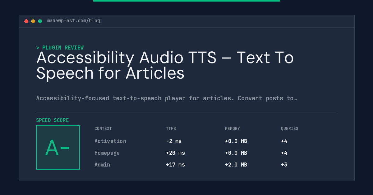 Accessibility Audio TTS – Text To Speech for Articles - MakeWPFast