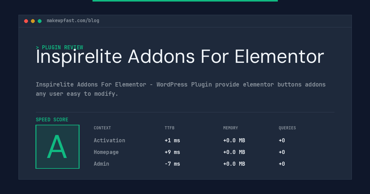 Inspirelite Addons For Elementor - MakeWPFast