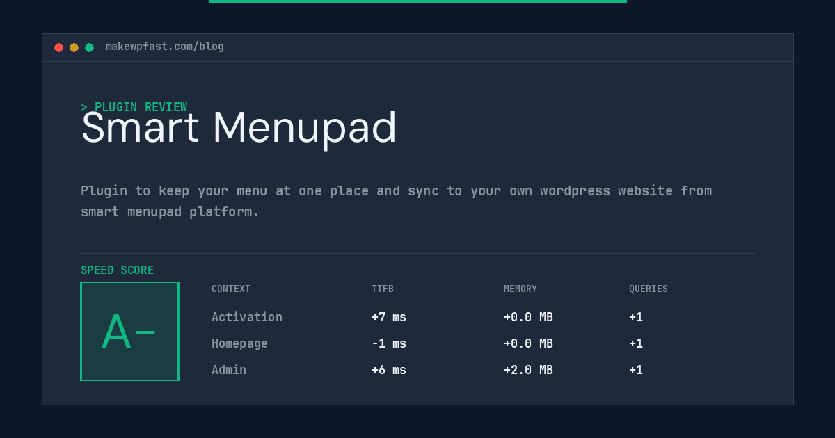Smart Menupad - MakeWPFast