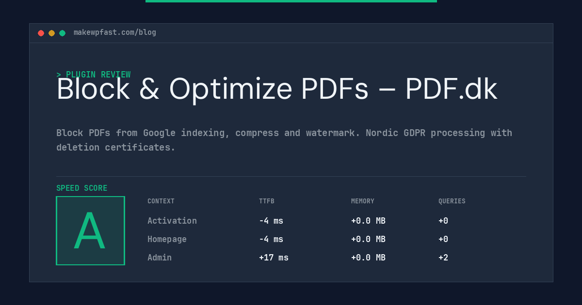 Block & Optimize PDFs – PDF.dk - MakeWPFast