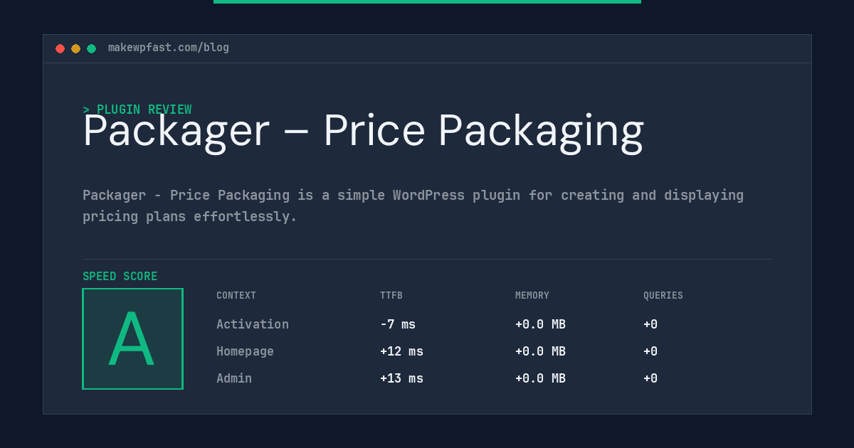 Packager – Price Packaging - MakeWPFast