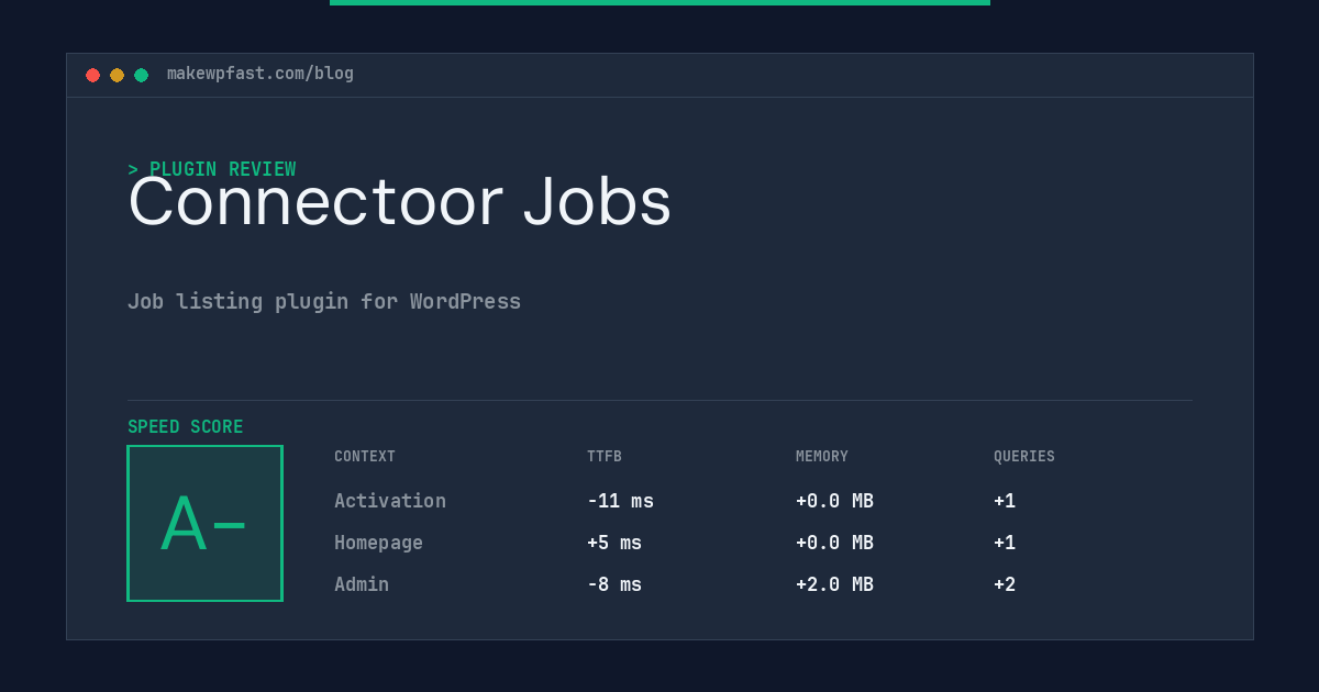 Connectoor Jobs - MakeWPFast