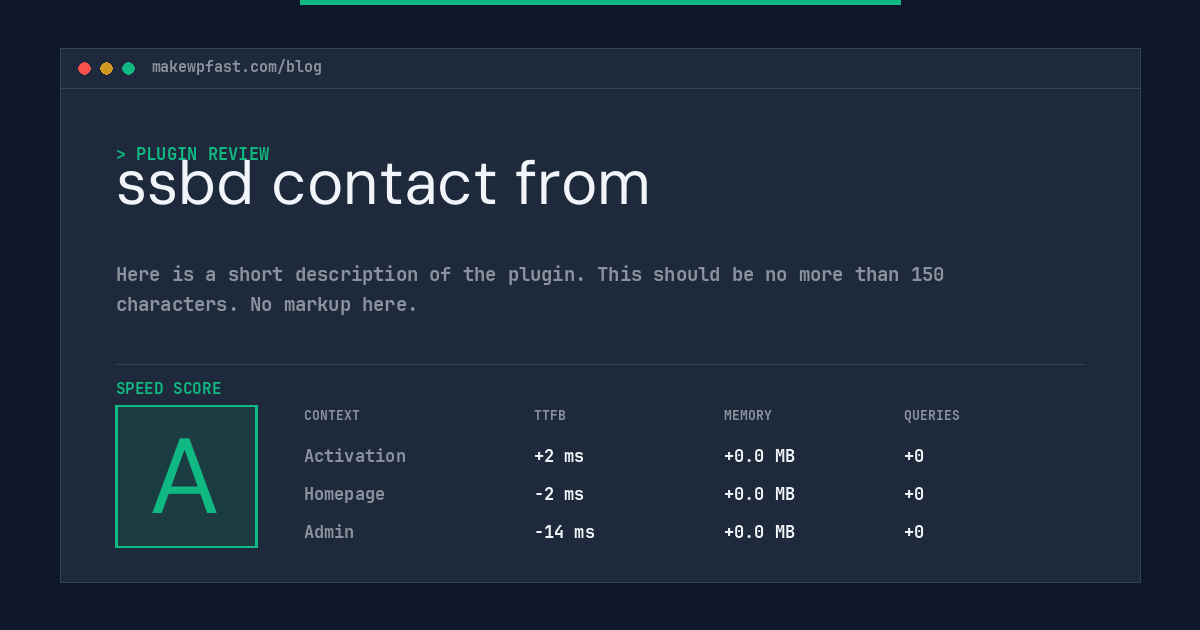 ssbd contact from - MakeWPFast