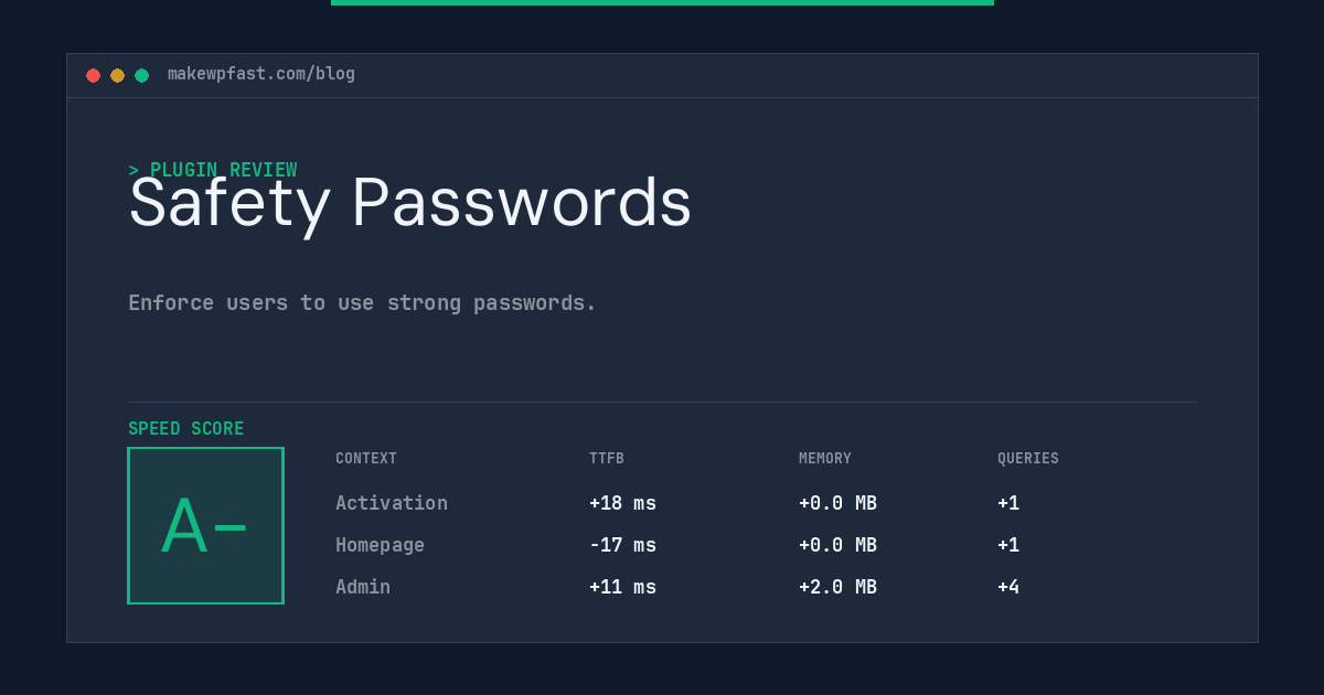 Safety Passwords - MakeWPFast