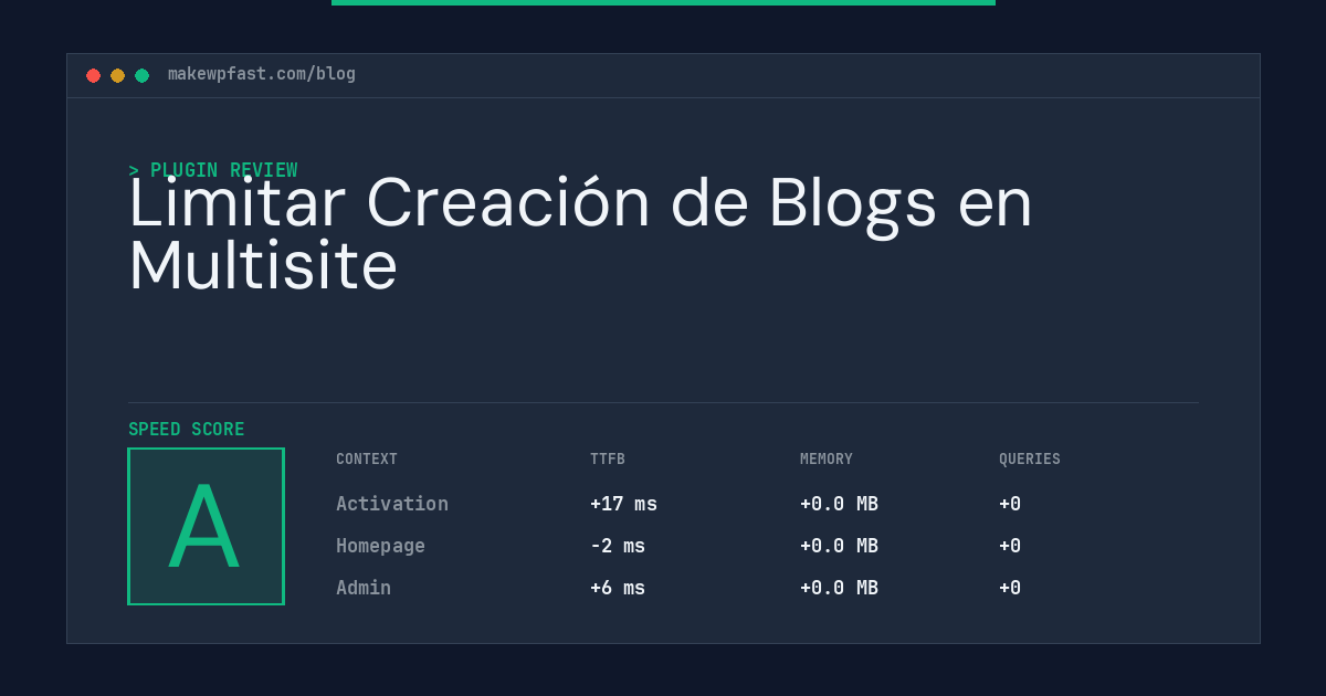 Limitar Creación de Blogs en Multisite - MakeWPFast
