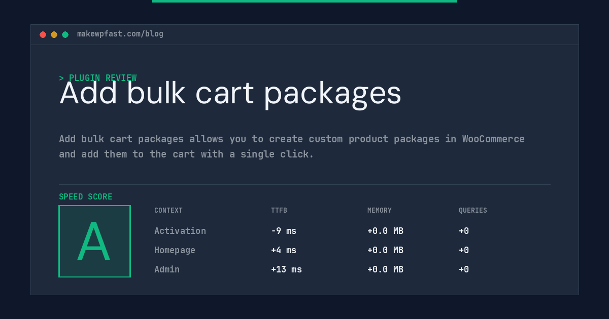 Add bulk cart packages - MakeWPFast