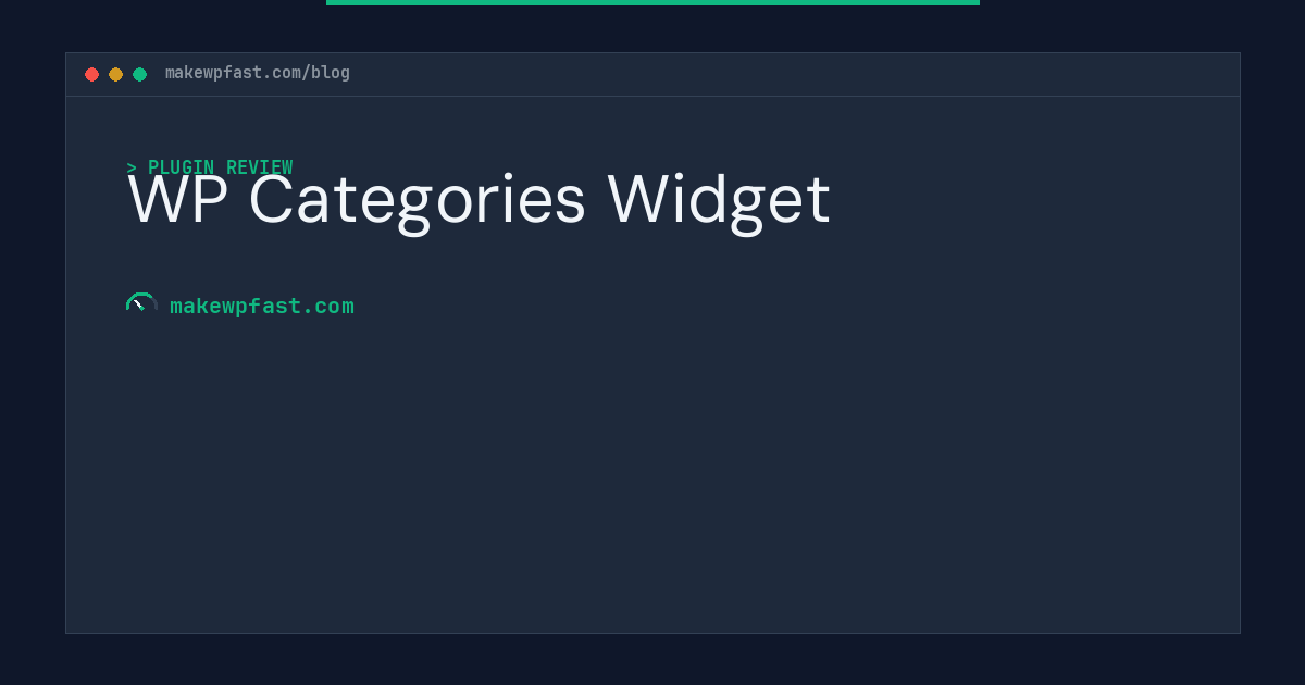WP Categories Widget - MakeWPFast