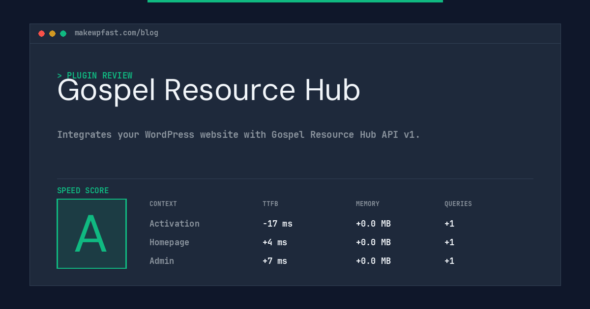 Gospel Resource Hub - MakeWPFast