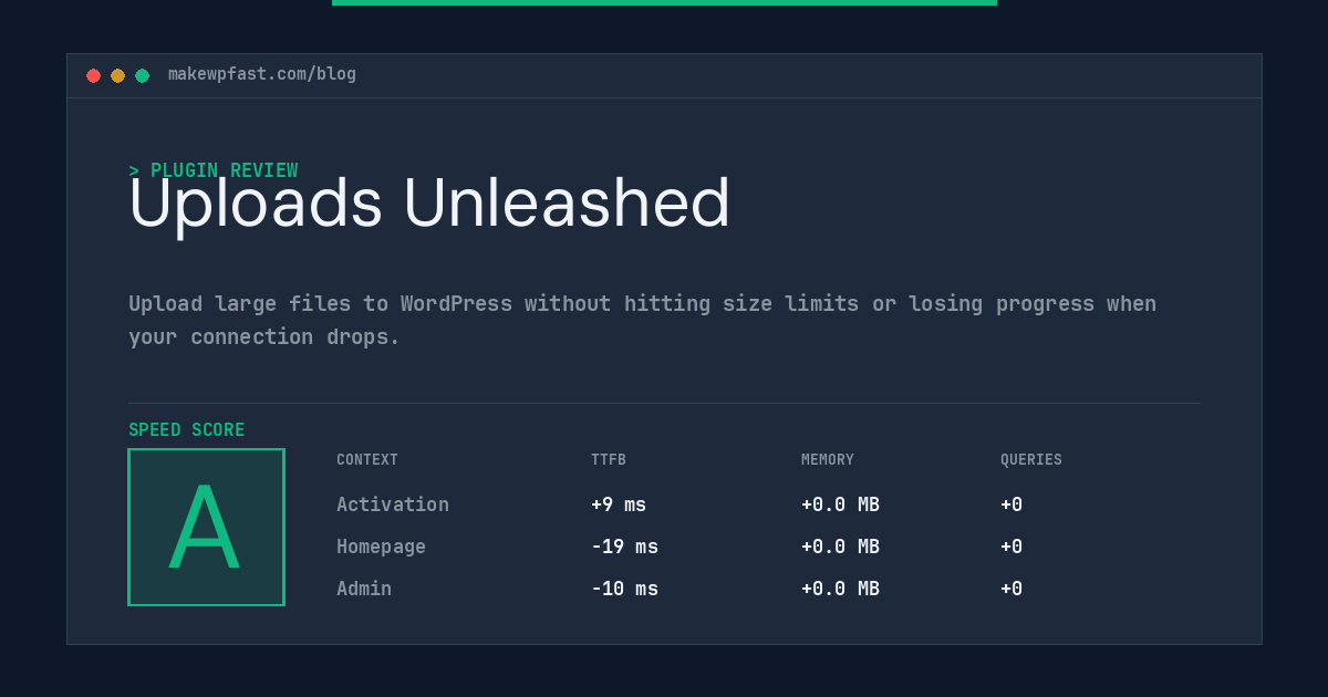Uploads Unleashed - MakeWPFast
