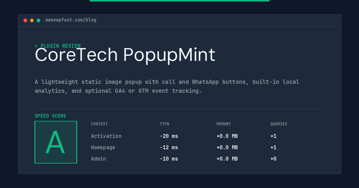 CoreTech PopupMint - MakeWPFast